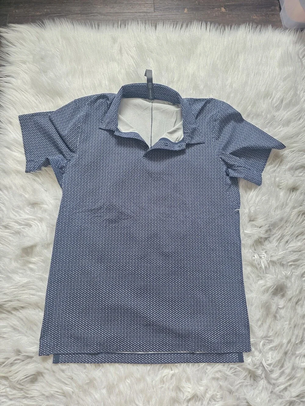 lululemon athletica Navy Button-Down with White Microdots